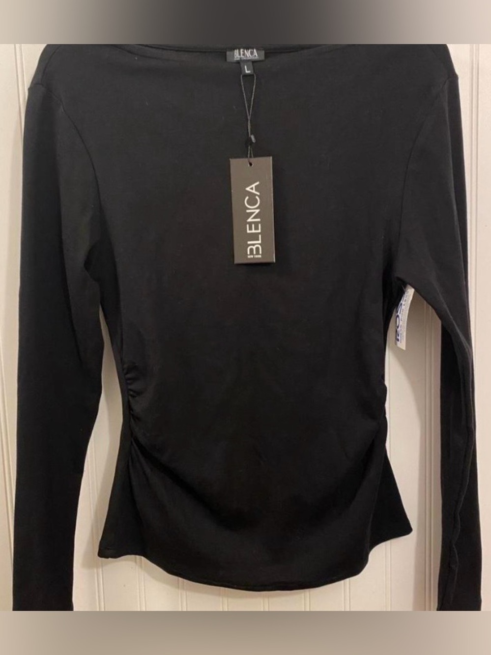 black boat neck longsleeve top